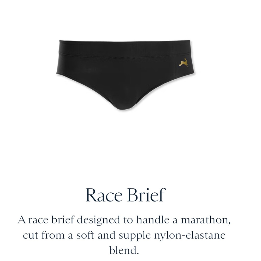Tracksmith Black Women's Brief with Gold Label